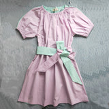 Teenager Girls Colorblock belt Dress Fashion Princess Party dress