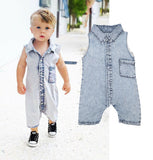 Denim Toddler Baby Infant Boys Girls Jumpsuit Clothes Outfits