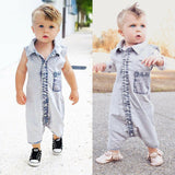 Denim Toddler Baby Infant Boys Girls Jumpsuit Clothes Outfits