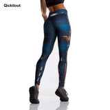 Tibetan Blue Captain Fight Push Up Workout Leggings High Waist