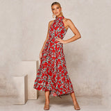 Summer Long Dress Polka Dot Casual Midi Dresses Black Halter Strapless
