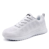 Women Breathable Walking Mesh Lace Up Flat Sneakers Tenis Feminino Vulcanized Shoes