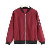 Windbreaker Jacket Coats Long Sleeve Basic Bomber Jacket