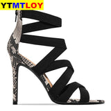 Woman Pumps High Thin Heels Pointed Toe Rhinestone Gladiator Party Sexy Prom Shoes