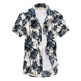 Mens Short Sleeve Hawaiian Fast drying Plus Size Summer Floral Shirt