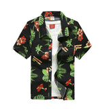 Mens Short Sleeve Hawaiian Fast drying Plus Size Summer Floral Shirt