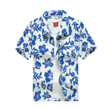 Mens Short Sleeve Hawaiian Fast drying Plus Size Summer Floral Shirt