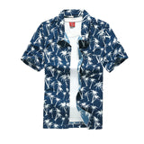 Mens Short Sleeve Hawaiian Fast drying Plus Size Summer Floral Shirt