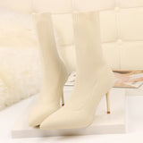 SEGGNICE Sexy Sock Boots Knitting Stretch High Heels Women Shoes