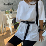 Simplee Casual solid women's two piece suit including belt solid color