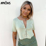 Aproms Candy Color Ribbed Knitted Cardigan Long Sleeve