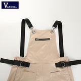 Vangull Khaki Rompers Jumpsuit Long Elegant Zipper Pockets