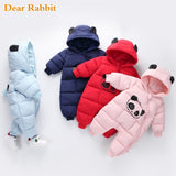 New born Winter Hooded Rompers Thick Cotton Outfit Jumpsuit