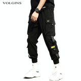 Streetwear Hip Hop Black Harem Elastic Waist Punk Pants