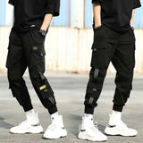 Streetwear Hip Hop Black Harem Elastic Waist Punk Pants