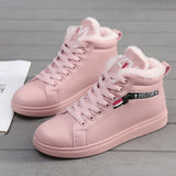Winter Boots Women Ankle Boots Warm PU Plush Shoes