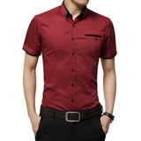 Men's Summer Business Short Sleeves Turn-down Collar Tuxedo Shirt