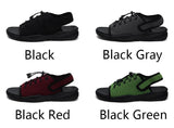 Mens Beach Flat Sandals Peep Toe Black Shoes Walking Sandalias Hombre Verano