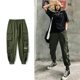 Mens Cargo Pants Multi Pocket Harem Pants Streetwear Trousers