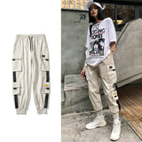 Mens Cargo Pants Multi Pocket Harem Pants Streetwear Trousers