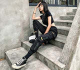 Mens Cargo Pants Multi Pocket Harem Pants Streetwear Trousers