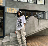 Mens Cargo Pants Multi Pocket Harem Pants Streetwear Trousers