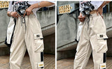 Mens Cargo Pants Multi Pocket Harem Pants Streetwear Trousers