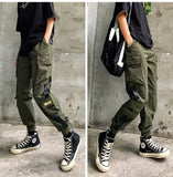 Mens Cargo Pants Multi Pocket Harem Pants Streetwear Trousers