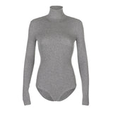 Darlingaga Woman Solid Skinny Turtleneck Long Sleeve Bodysuit Warm Basic