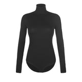 Darlingaga Woman Solid Skinny Turtleneck Long Sleeve Bodysuit Warm Basic