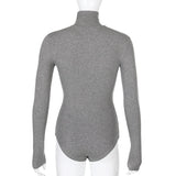 Darlingaga Woman Solid Skinny Turtleneck Long Sleeve Bodysuit Warm Basic