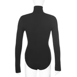 Darlingaga Woman Solid Skinny Turtleneck Long Sleeve Bodysuit Warm Basic