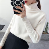 SURMIITRO Knitted Sweater Turtleneck Long Sleeve