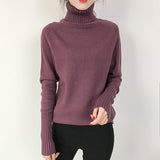 SURMIITRO Knitted Sweater Turtleneck Long Sleeve