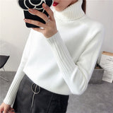SURMIITRO Knitted Sweater Turtleneck Long Sleeve