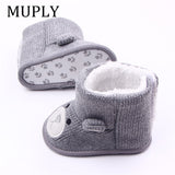 Winter Boots Infant Newborn Cute Cartoon Bear Shoes First Walkers Super Keep Warm Snowfield