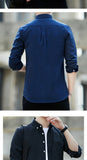 Zongke Men's Solid Slim Fit Oxford Cotton Long Sleeve Casual Shirt