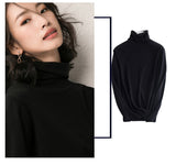 WOTWOY Basic Knitted Turleneck Sweater Slim Fit Long Sleeve