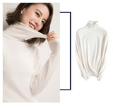 WOTWOY Basic Knitted Turleneck Sweater Slim Fit Long Sleeve
