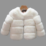 Baby Girls Faux Fur Coat Winter Long Sleeve Warm Kids Snow Jacket