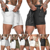 Summer Double-Deck Men's Fitness Bodybuilding Breathable Quick Drying Shorts