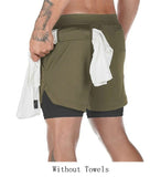 Summer Double-Deck Men's Fitness Bodybuilding Breathable Quick Drying Shorts