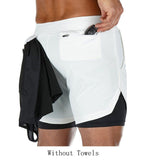 Summer Double-Deck Men's Fitness Bodybuilding Breathable Quick Drying Shorts