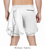 Summer Double-Deck Men's Fitness Bodybuilding Breathable Quick Drying Shorts