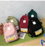 School Backpack New Female Cute Cartoon Transparent Shoulder Bags