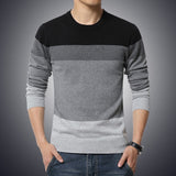 Men's Sweater O-Neck Striped Slim Fit Knittwear Sweater