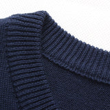 Men's Sweater O-Neck Striped Slim Fit Knittwear Sweater