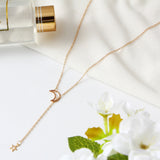 Women Jewelry Beautiful Gift Chains Necklace Sweet Moon Star Pendant Necklace