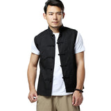 Men's Summer Waistcoat Vintage Breathable Linen Button Down Shirt