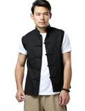Men's Summer Waistcoat Vintage Breathable Linen Button Down Shirt